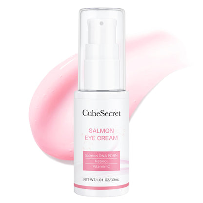 CubeSecret Salmon DNA PDRN Pink Peptide Eye Serum – Moisturizing Eye Treatment for Radiance, Elasticity & Even Tone | 30 ml