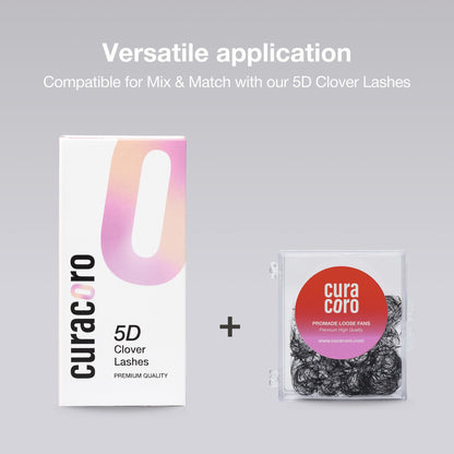 Curacoro 5D Clover Eyelash Extensions – 0.07mm, C/CC/D Curl, 8–15mm Mix & Single Length