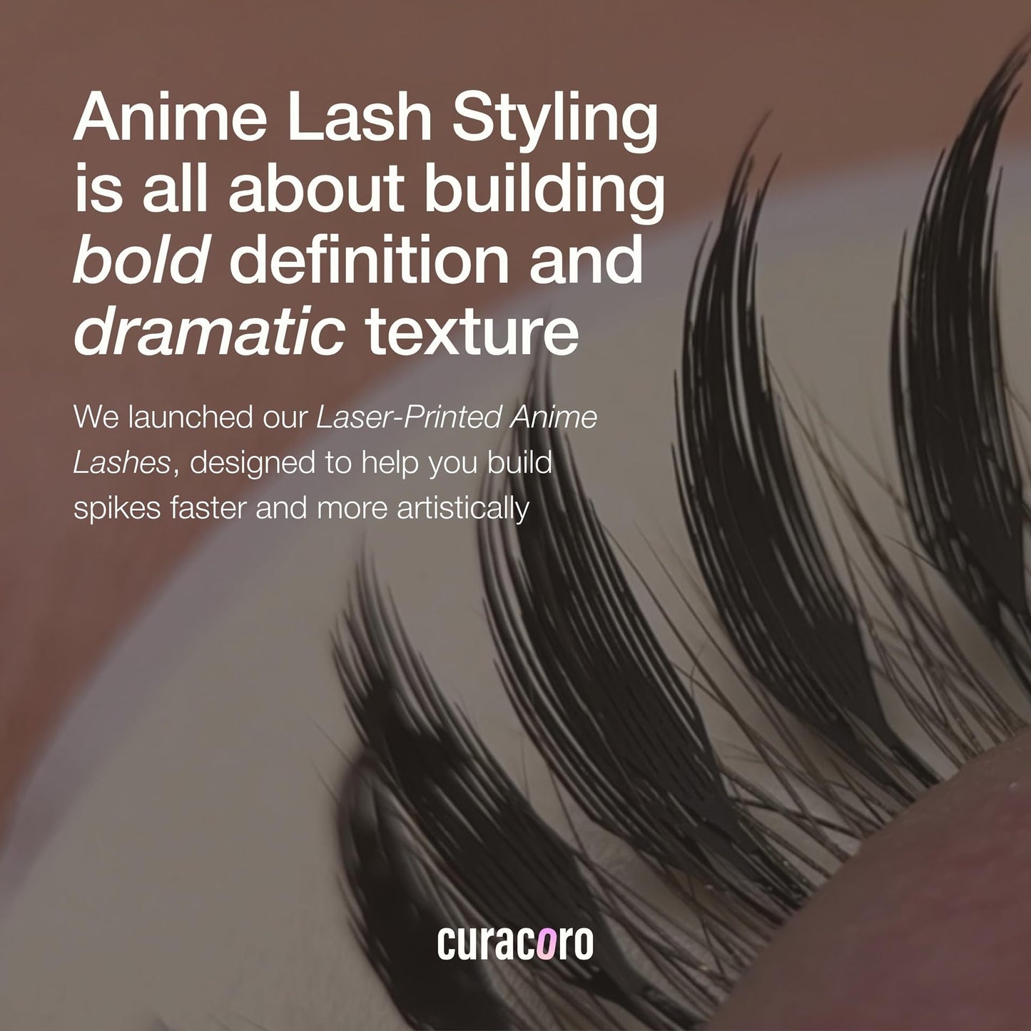 Curacoro Anime Spire Spikes – Laser-Bonded, Lightweight Premade Lash Spikes with LC Curl 7–16mm for Professionals
