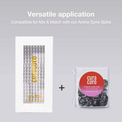 CURACORO Anime Spire Spike Lashes – 360 Fans, Laser-Bonded Base, Premade Lashes for Professionals (C/BC Curl, 9–16mm)