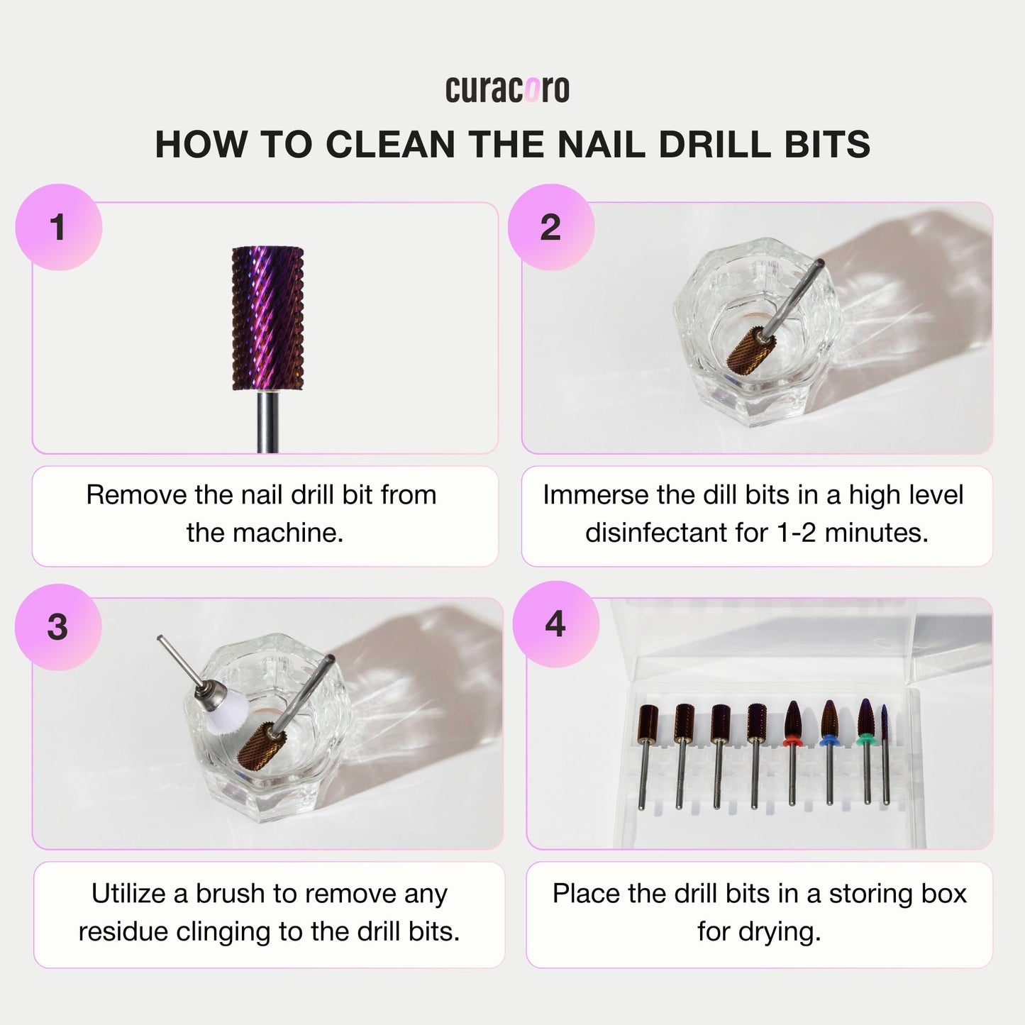Curacoro Cuticle Nail Drill Bit 3/32in 5-in-1 Pro XXC+XXF – Refine, Shape & Smooth Nails