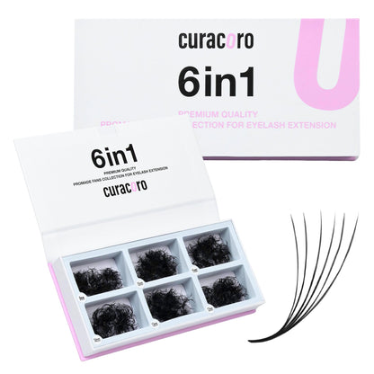 Curacoro Promade Mix 1500 Fans – Handmade Volume Eyelashes, 5D-12D, 9-18mm
