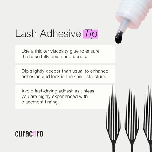CURACORO Anime Spire Spike Lashes – 360 Fans, Laser-Bonded Base, Premade Lashes for Professionals (C/BC Curl, 9–16mm)