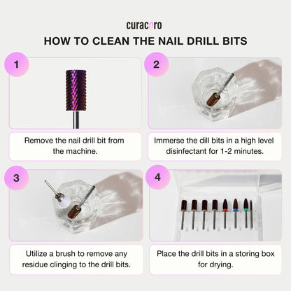 Curacoro Typhoon Nail Drill Bits 3/32in – 2-Way Fine Carbide Bit for Gel Polish Removal, Buffing & Smooth Nails