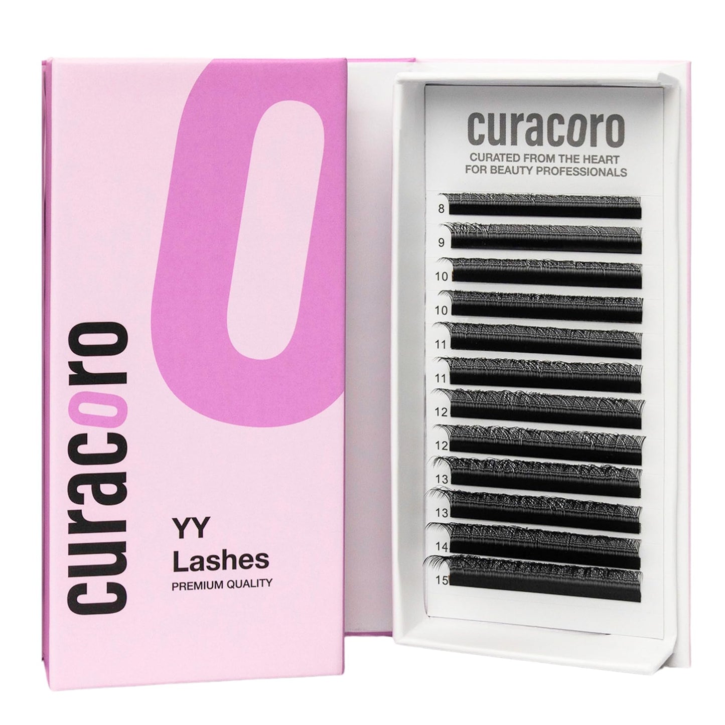 Curacoro YY Eyelashes Extensions – 2D Fans, 0.05D Curl, 13mm Length