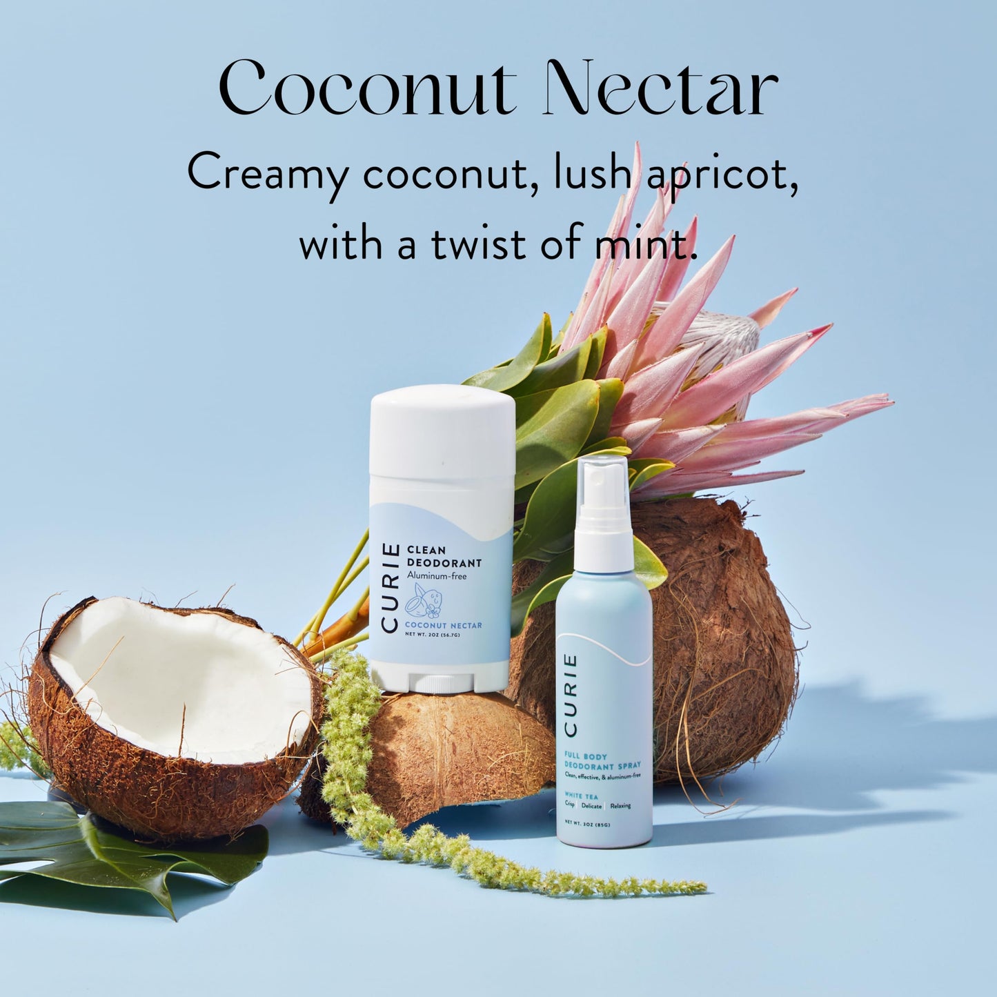 Curie Natural Deodorant for Women - Coconut Nectar & Warm Vanilla (2pk) | Aluminum-Free