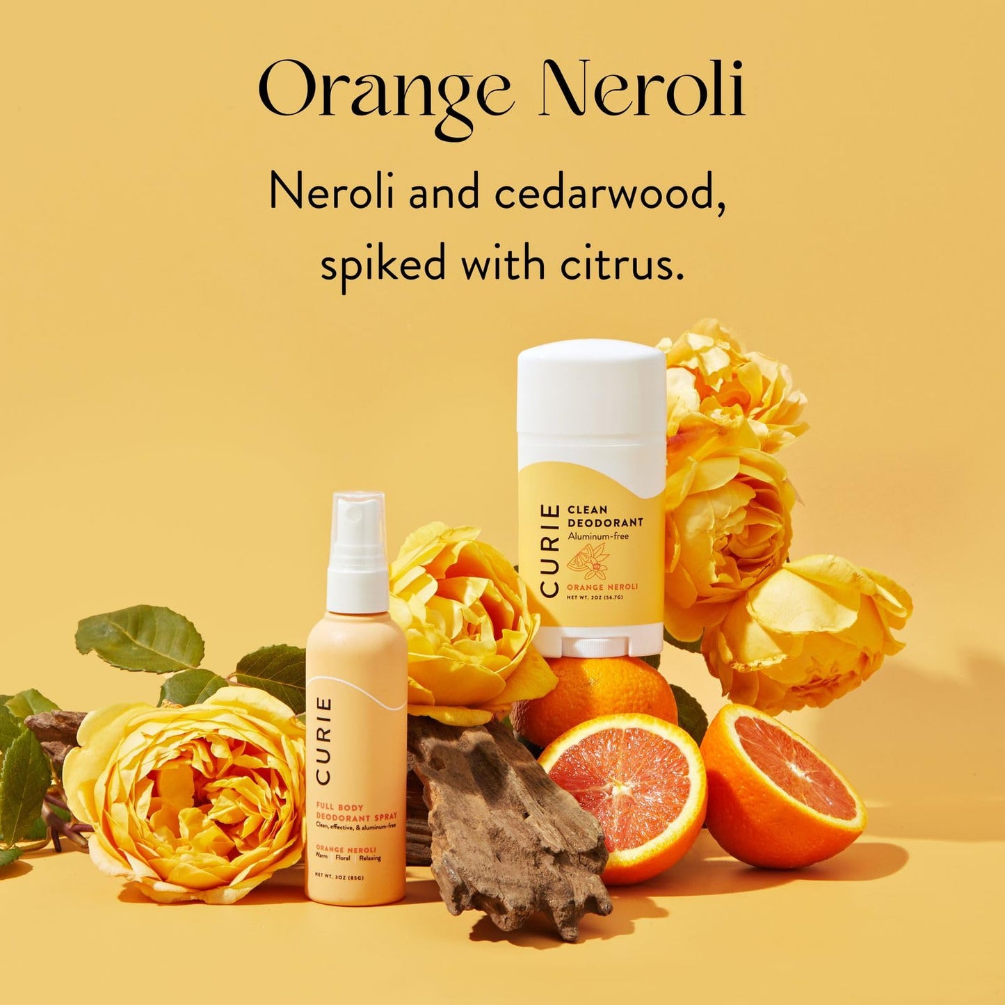 Curie Natural Deodorant for Women – Aluminum-Free Orange Neroli & White Tea (2-Pack) | Clean, Sustainable, Vegan