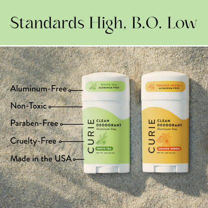 Curie Natural Deodorant for Women – Aluminum-Free Orange Neroli & White Tea (2-Pack) | Clean, Sustainable, Vegan