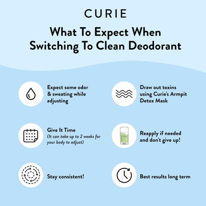 Curie Aluminum-Free Deodorant – White Tea Stick & Travel Mini (2 Pack)