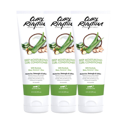 Curl Rhythm Deep Moisturizing Curl Conditioner for Curly Hair – Detangle, Shine & Frizz Control, Sulfate Free, 10 Fl Oz (3 Pack)