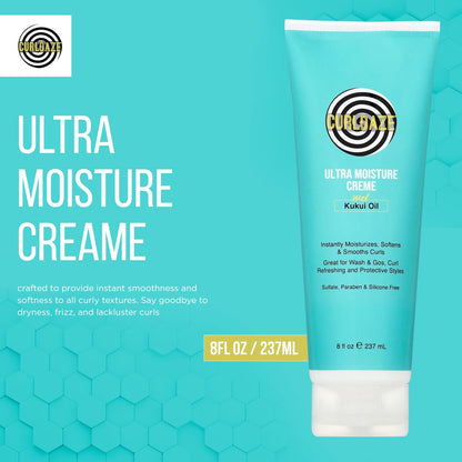Curldaze Ultra Moisture Creme with Kukui Oil — Deep Hydration for Soft, Defined Curls