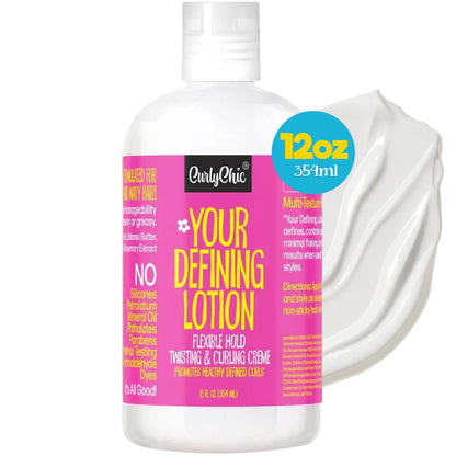 CurlyChic Your Defining Lotion – Curl Defining, Moisturizing & Styling Solution for Curly, Wavy & Coily Hair
