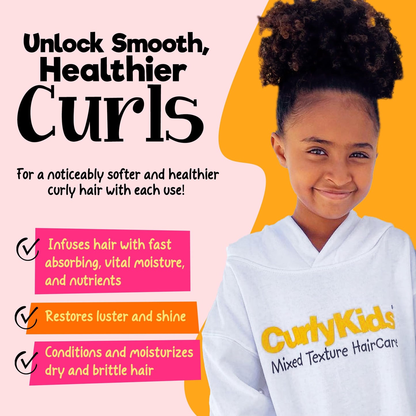 CurlyKids Hair Detangler Conditioner for Kids | Sulfate & Paraben Free, 8oz