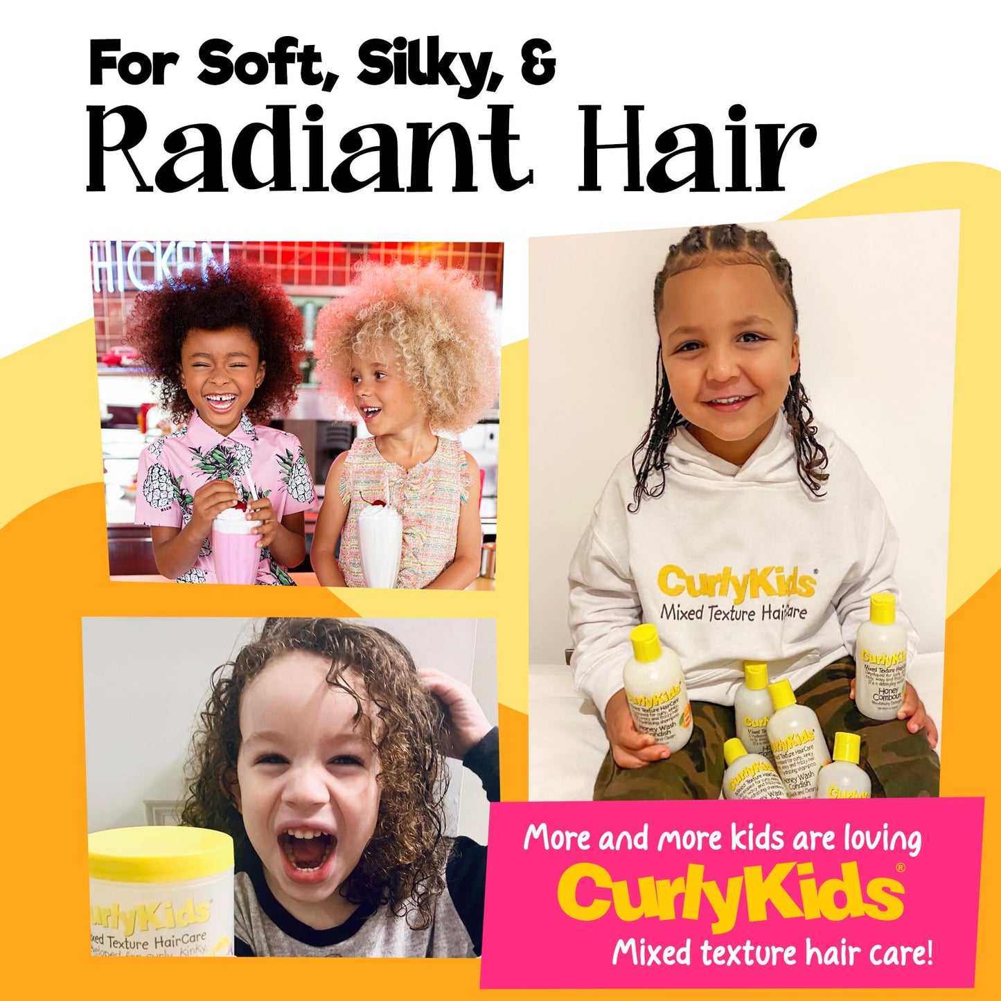 CurlyKids Honey Wash Condish: 2-in-1 Hydrating Shampoo & Conditioner for Kids