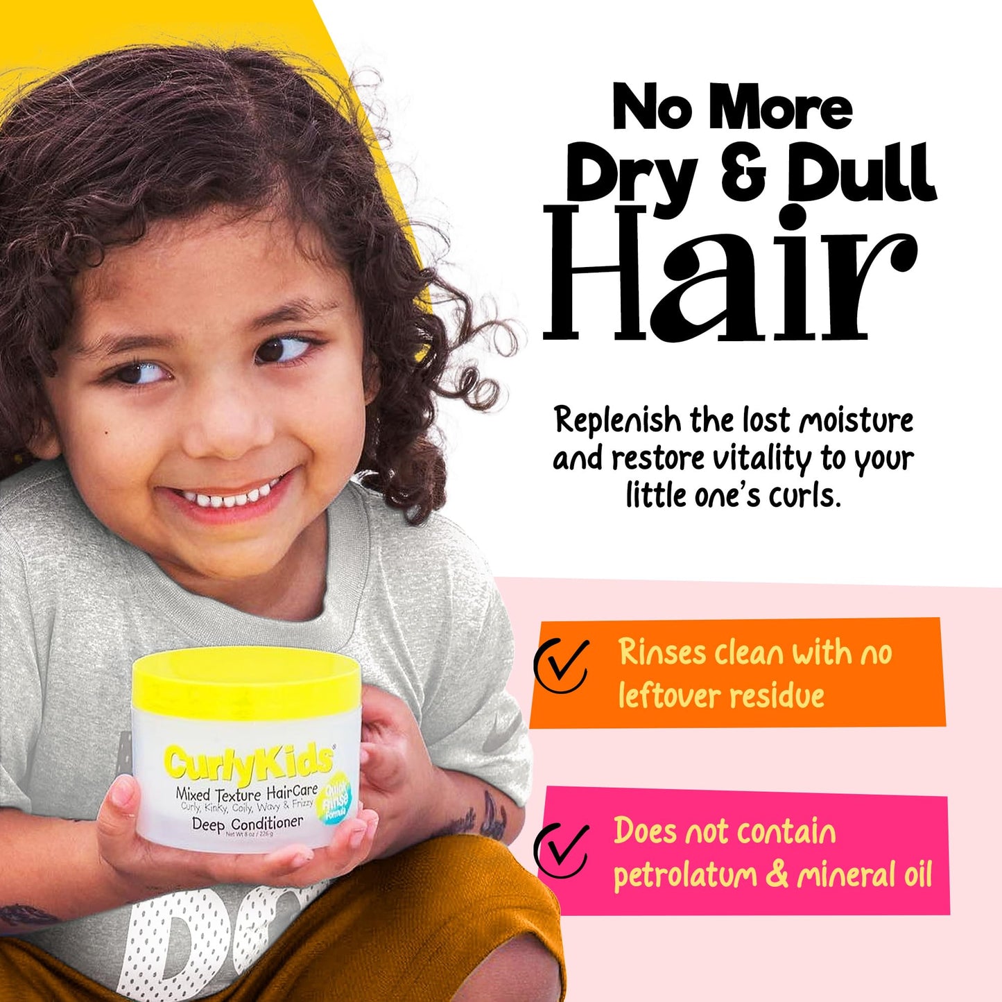 CurlyKids Hair Detangler Conditioner for Kids | Sulfate & Paraben Free, 8oz