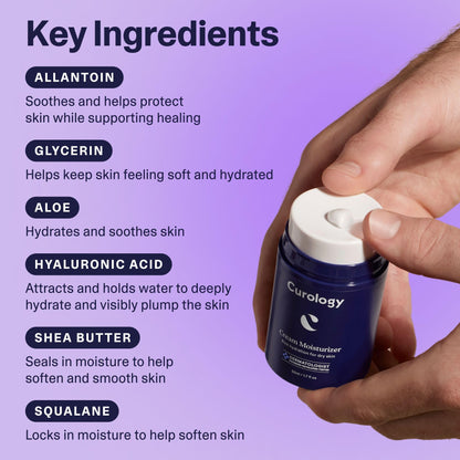 Curology Cream Moisturizer – Rich Hydrating Face Lotion with Shea Butter & Hyaluronic Acid (1.7 fl oz)