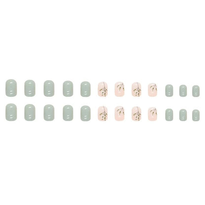 Curvlife Soft Gel Press-On Nails 30pcs – Bamboo Green Full Cover Nails Kit