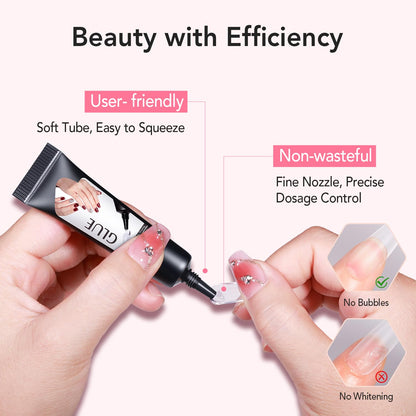 Curvlife 10g Semi-Solid Nail Glue Gel & 20ml Pinpoint Remover Kit for Press-On Nails