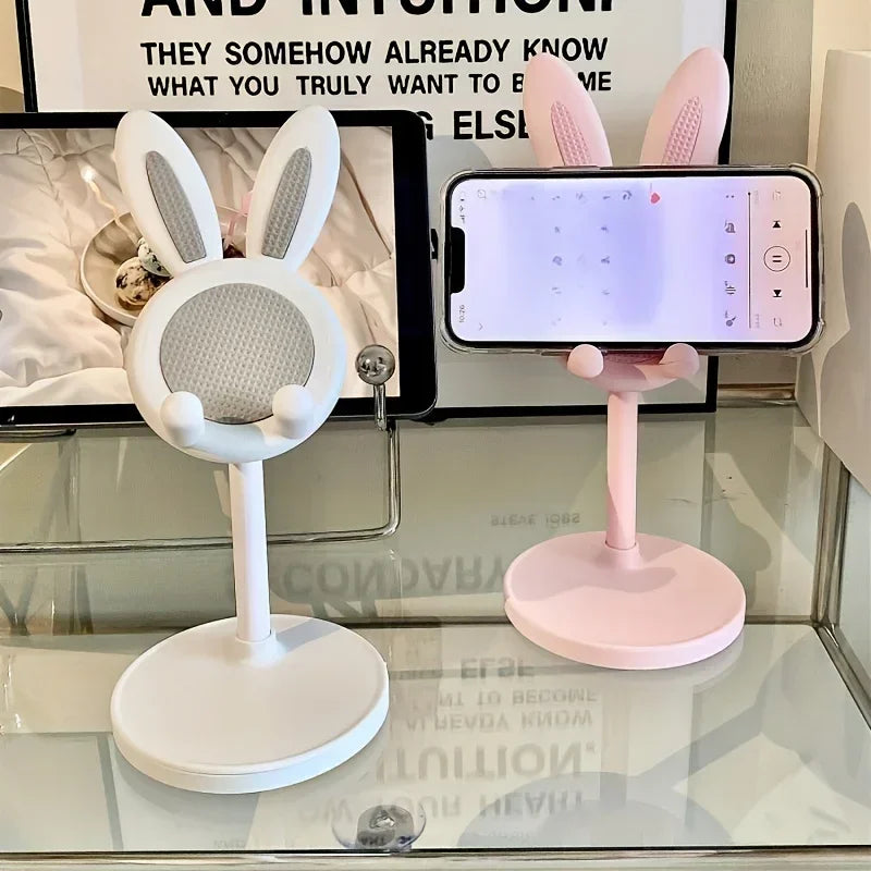 Cute Rabbit Mobile Phone Stand – Adjustable Desktop Holder