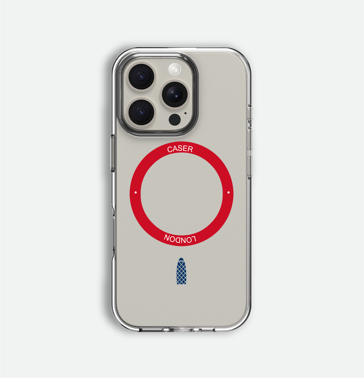 Slim Clear iPhone 16 Pro Max Case with Red MagSafe Ring - Gherkin Icon | The Iconic Case