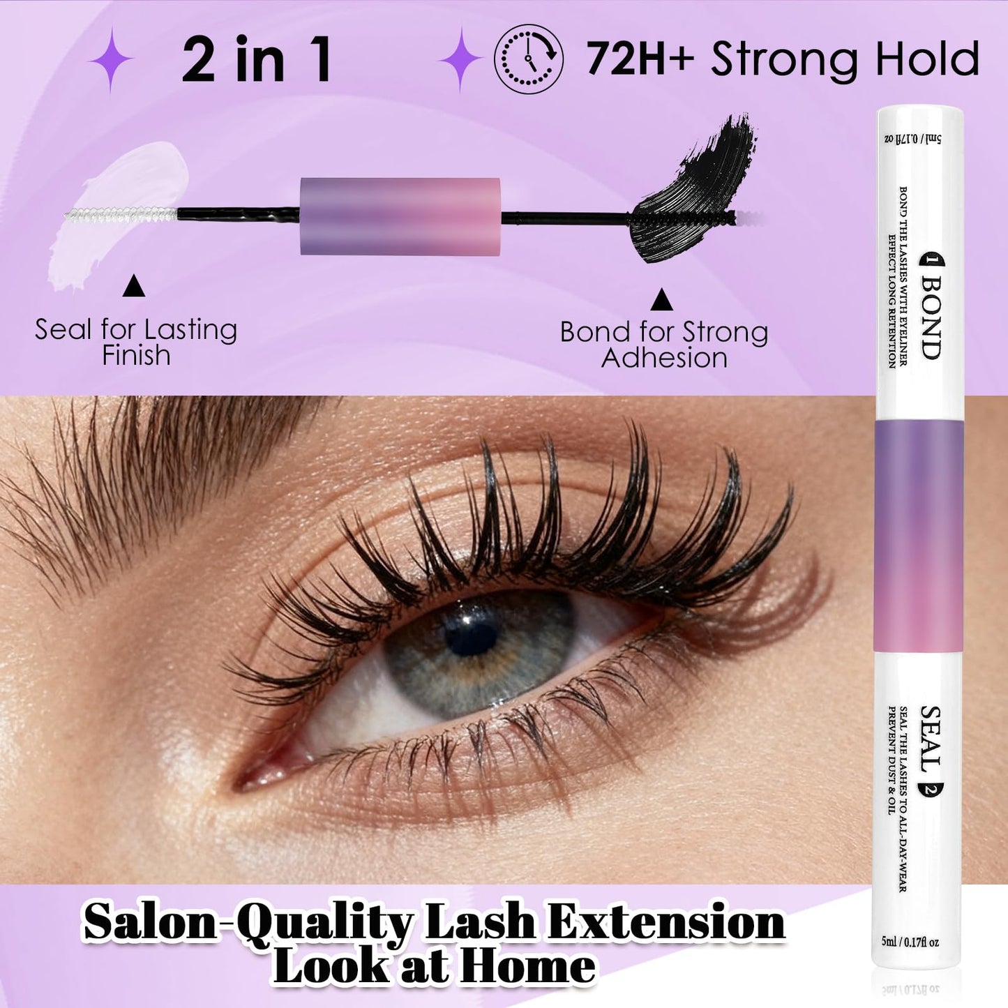 CyanoooGenesis Lash Clusters Kit — 640pcs DIY Eyelash Extensions with Bond & Seal, Tweezers | 30D-60D, 9-16mm
