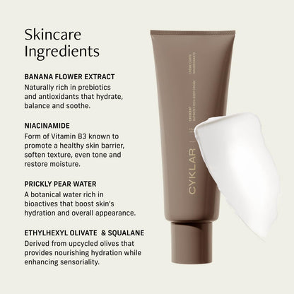 CYKLAR Nutrient Rich Body Cream – Crescent Scent Nourishing Moisturizer with Niacinamide & Banana Flower (8 oz)