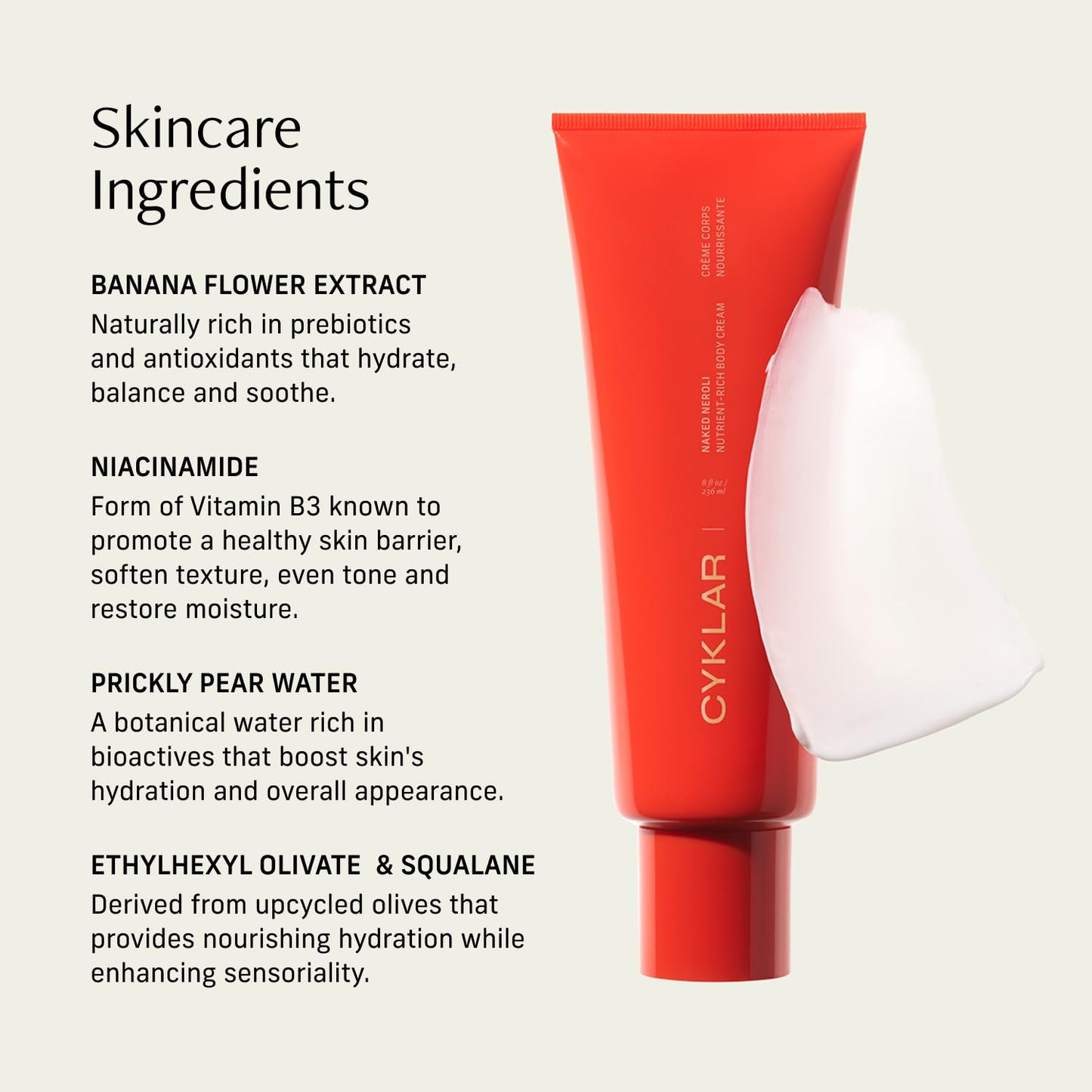 CYKLAR Nutrient Rich Body Cream – Naked Neroli with Niacinamide & Banana Flower Extract