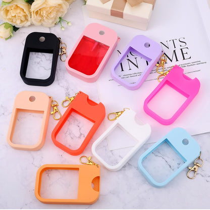 Czlotyh 9-Piece Silicone Case for 1oz Hand Sanitizer Spray – Protective Cover with Keychain (Power Mist & Glow Mist)