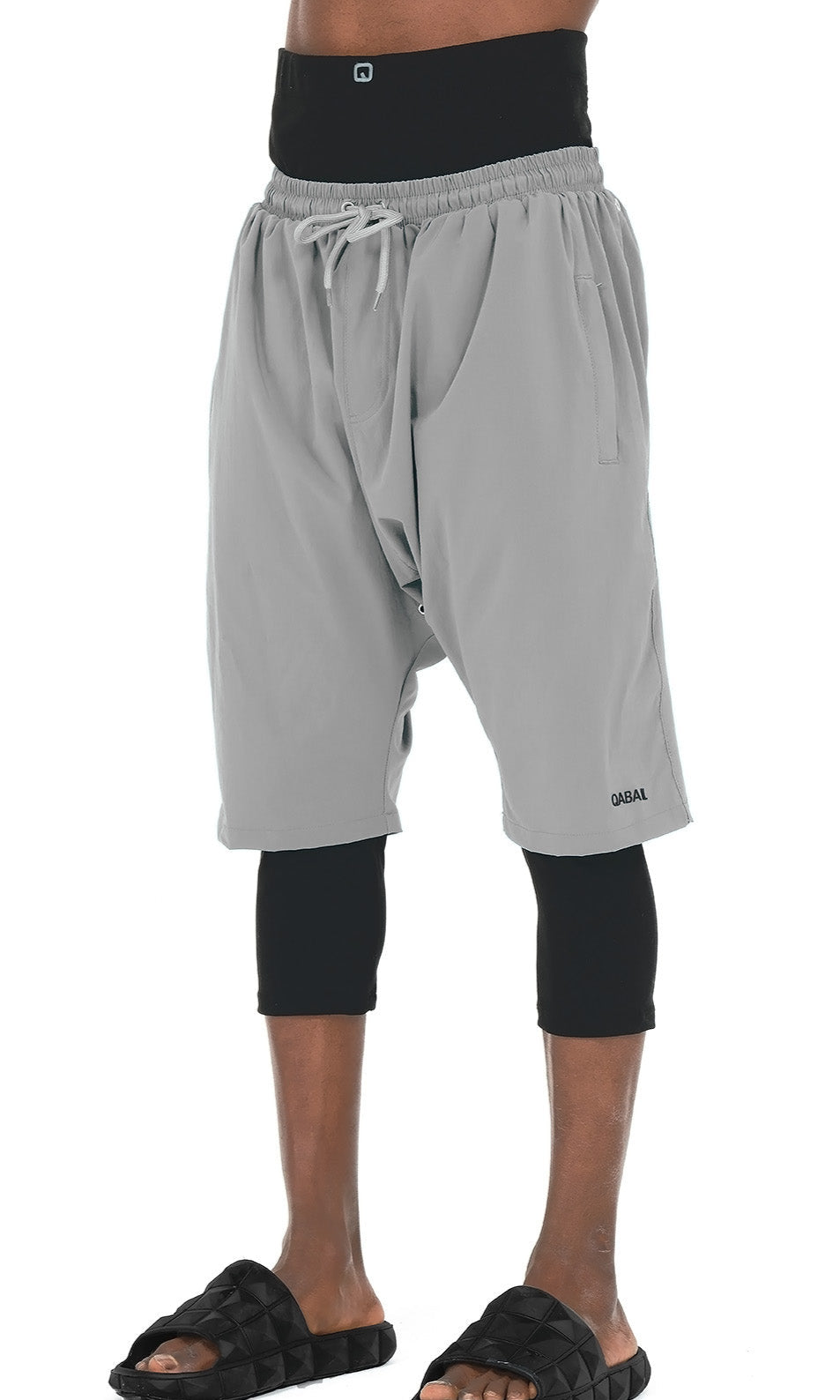 QL Halal Swim Shorts in Light grey and Black