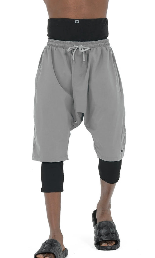 QL Halal Swim Shorts in Light grey and Black