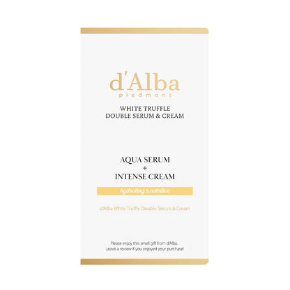 d'Alba White Truffle Double Serum & Cream – 0.45 oz, Vegan Dual-Formula