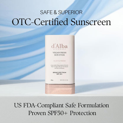 d'alba Piedmont Air Fit Fresh Sun Stick SPF 50+ | Vegan, Non-Sticky On-The-Go Sun Protection