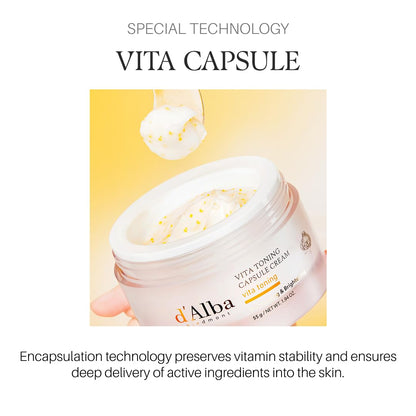 d'alba Piedmont Vita Toning Capsule Cream — Deep Hydration & Glass Skin