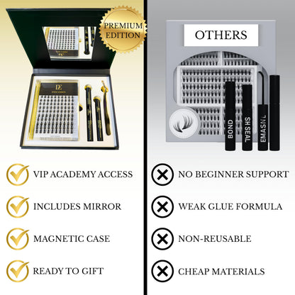 Cluster Lash Kit D’Escandón – Reusable Lashes with Magnetic Tray and Mirror