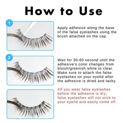 D-UP Clear Eyelash Glue for False Lashes – Transparent Finish, Flexible Elastic Hold | Waterproof & Gentle Formula (Japan)