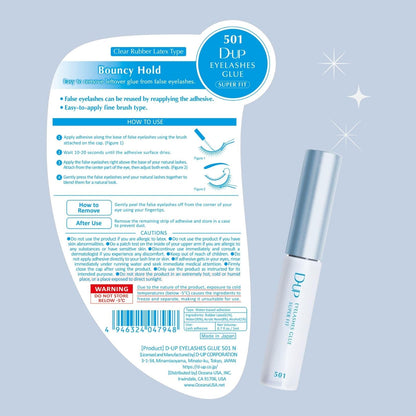 D-UP Clear Eyelash Glue for False Lashes – Transparent Finish, Flexible Elastic Hold | Waterproof & Gentle Formula (Japan)