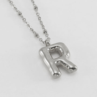Bubble Letter Pendant Necklace A-Z
