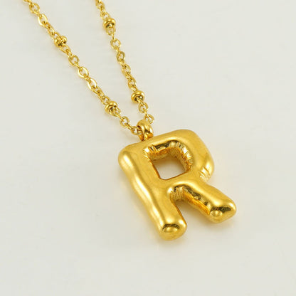 Bubble Letter Pendant Necklace A-Z