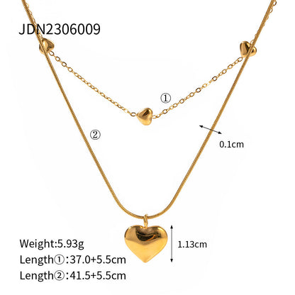 Love Heart Double-layer Necklaces