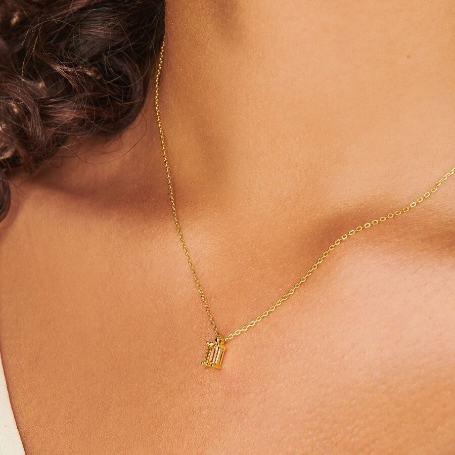 Titanium Steel Birthstone Necklaces