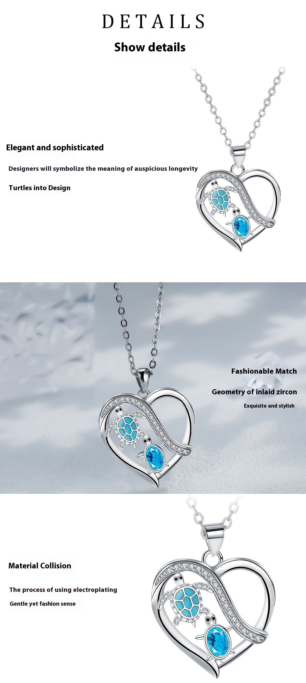Heart Turtle Necklace Love