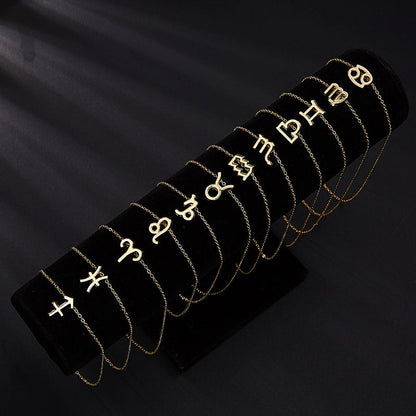 12 Zodiac Sign Constellation Pendant Necklace