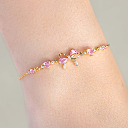 Sweet Bow Heart Rhinestone Bracelets