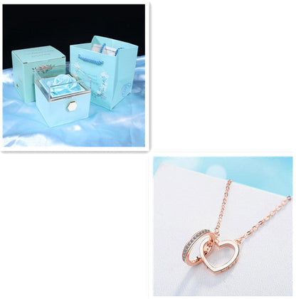 Ring Through Heart Interlocking Pendant Necklace
