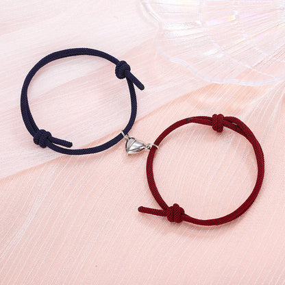 Magnetic Couple Bracelets – Heart-Shaped