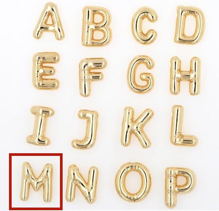 Glossy A-Z Letter Copper Pendant