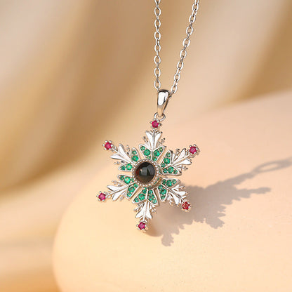 Christmas Snowflake Projection Necklace