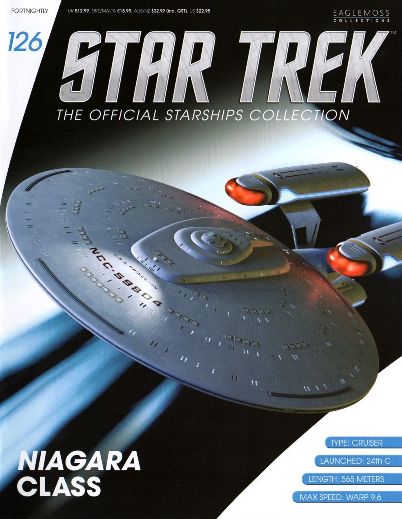 #126 Niagara-Class (U.S.S. Princeton NCC-59804) Model Die Cast Ship (Eaglemoss / Star Trek)