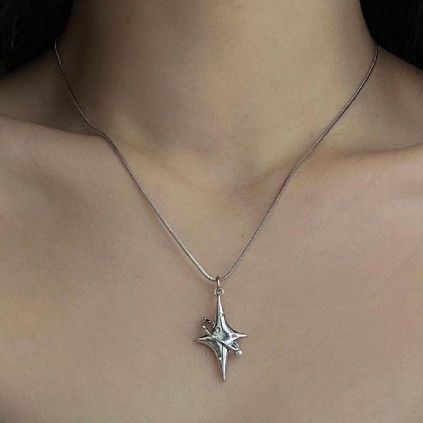 Ins Titanium Steel Star Chain Necklace