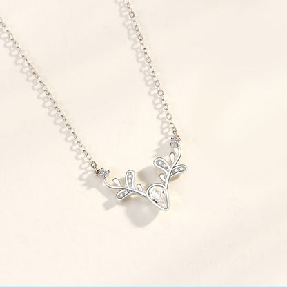 Reindeer Pendant Necklace, Gold, Silver